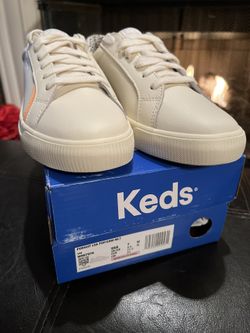 Keds Pursuit Leather Off-White Sneakers Size 7