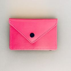 Genuine Pink Leather ID Pouch -Snap Closure - Ordning & Reda #5391