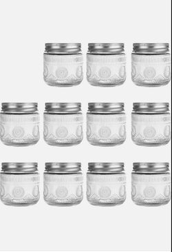 8 oz Vintage Mason Jars with Lids, Safe for Storage, Canning, DIY 11 Pack