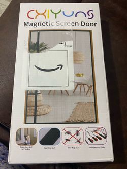 CHIYUNS Reversible Left Right Side Opening Screen Door Mesh Magnetic Closure Heavy Duty, Self Closing Fiberglass Bug Net With Magnet For Sliding Doors