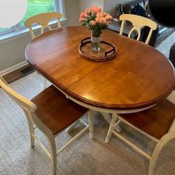 British Isle Wooden Oval High Table And Chairs