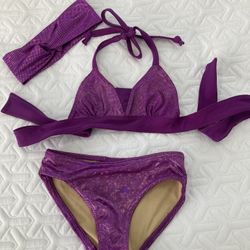 Girls Purple Shimmer Med w/headband