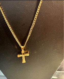 316 stainless steel  gold plated Tarnish Free cross necklace