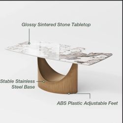 Modern Dining Table with Pedestal Base  4 Chairs 