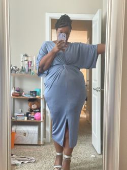 Misguided BodyCon Shimmery Blue Gown 3X