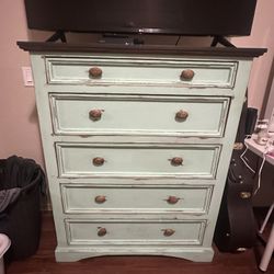 Mint Green Real Wood Bedroom Set