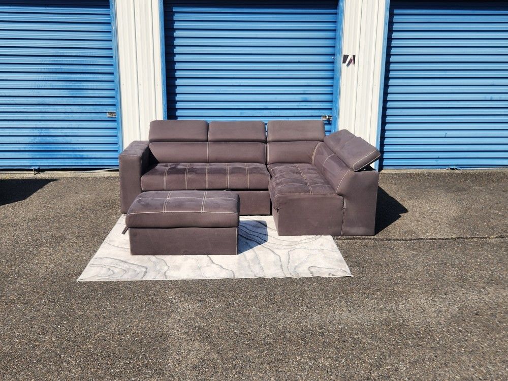 Sleeper Sofa + Ottoman + Storage FREE DELIVERY