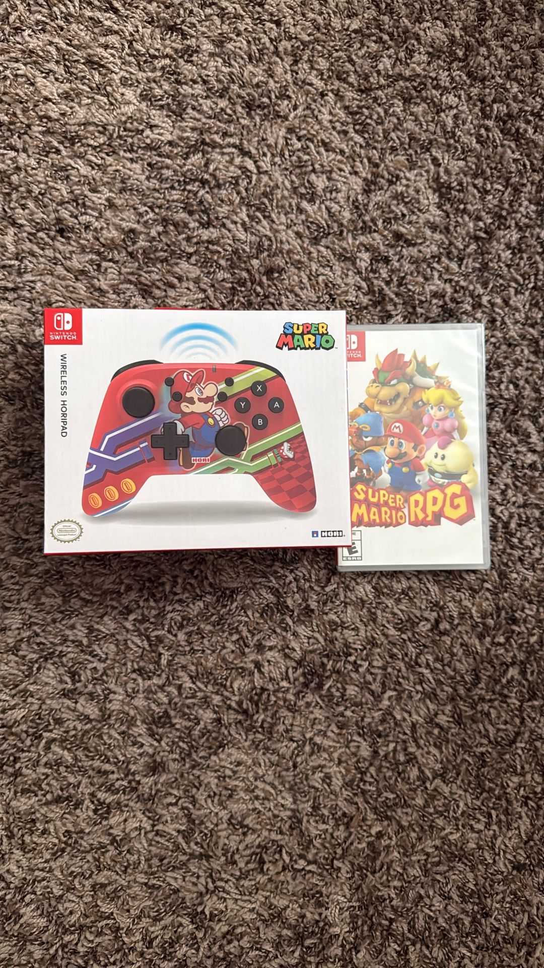 Hori - Red, Super Mario Edition, Nintendo Switch, Wireless HORIPAD Video Game Controller & Super Mario RPG - Nintendo Switch
