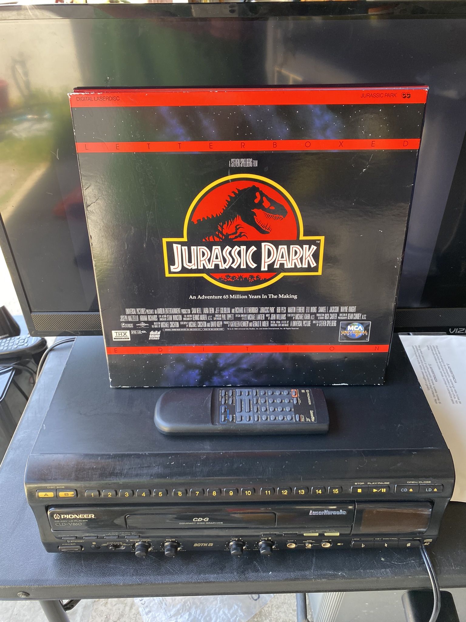 Player Pioneer Laserdisc Player With Jurassic Park With Remote Works Great Laserdisc Player Vintage Movie Player MAKE AN OFFER!