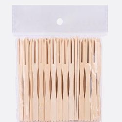 Natural Bamboo 100 Pack Cocktail Forks, 3.5” NEW!!