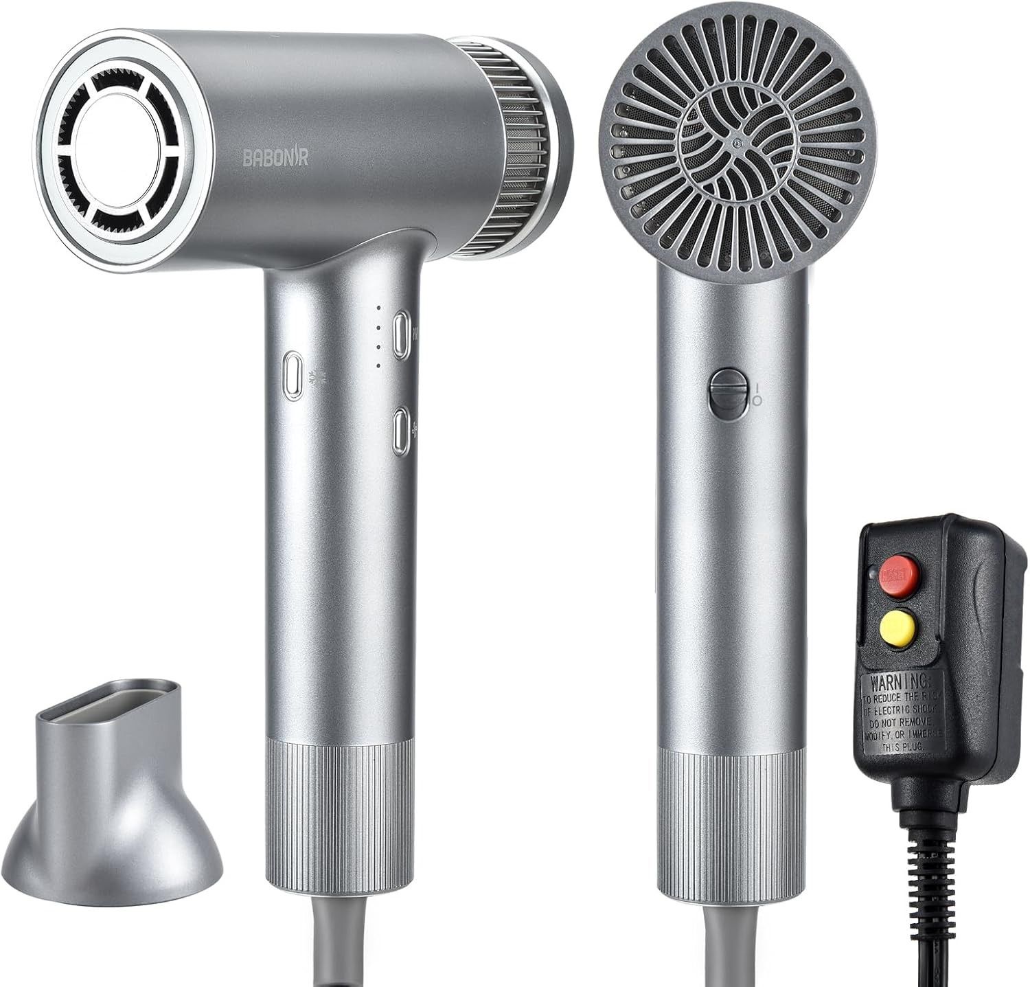 120000 RPM High Speed Hair Dryer, 600 Million Negative Ions, Blow Dryer Brushless Motor 2 Speeds 4 Temps, Lightweight Low Noise with Magnetic Nozzle f