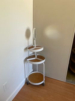 3-Tier Rolling Cart with Mirror
