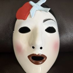 Vtg 80's Vandor Pelzman Design Ceramic Mask Heart And Bird 1985 Japan Rare