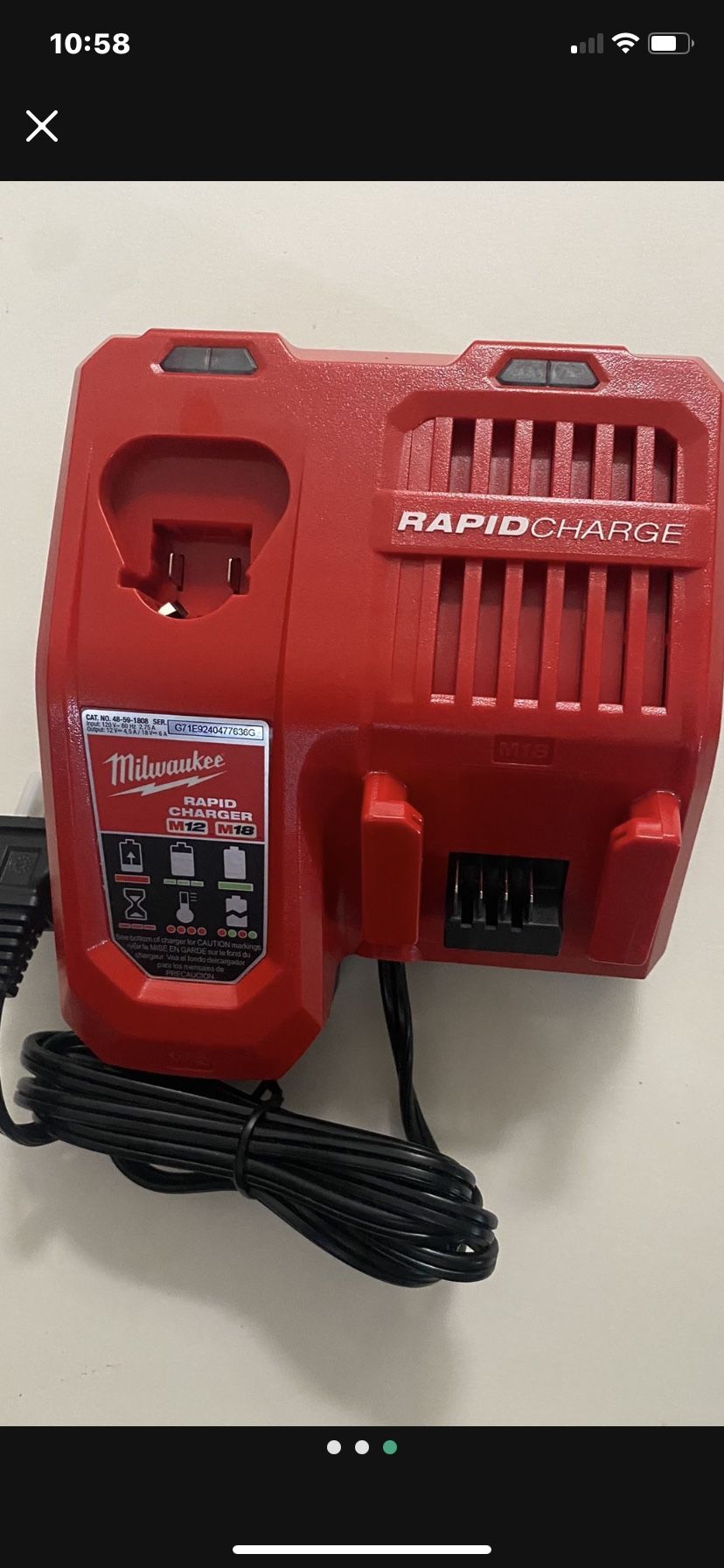MILWAUKEE M18-M12 RAPID CHARGER NEW 🔌 $50 FIRM
