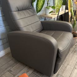 Two-Leather Grey Recliner Chairs 
