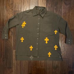 Chrome Hearts Men's Khaki and Green Coat