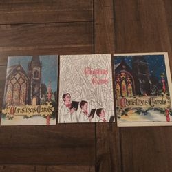 3 John Hancock Christmas Carol Booklets.   1950's.