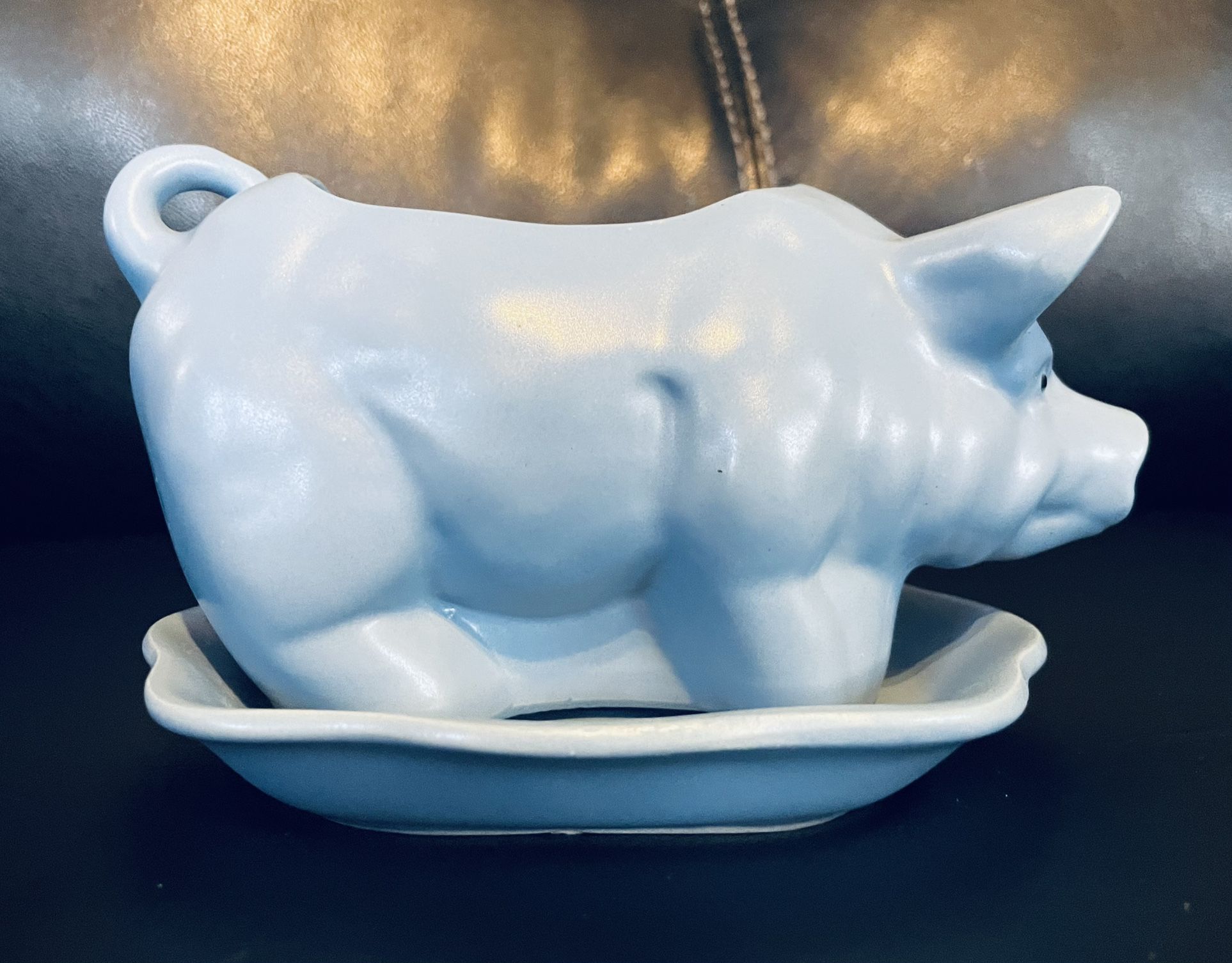 Vintage CDP Blue Pig Planter Handcrafted!