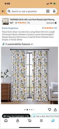 New in packaging floral curtains 40x84 2panels