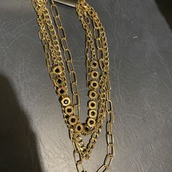 Gold Multi Layer Necklace New