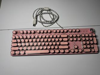 Pink Retro Mechanical Gaming Keyboard – Xinmeng KB1000 – USB