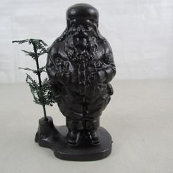 Department 56 Cast Iron Santa Claus With Tree Coin Bank 7" Tall
