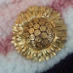 Vintage Monet Sunflower Pin and Earrings