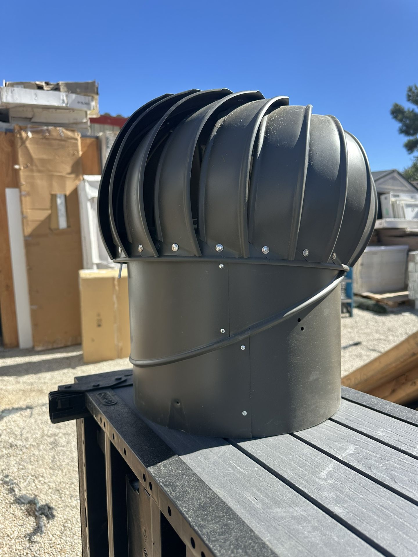 New open box Master Flow 12 in. Weathered Wood Galvanized Steel Internally Braced Dual-Bearing 