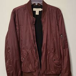H&M Burgundy Bomber Jacket M