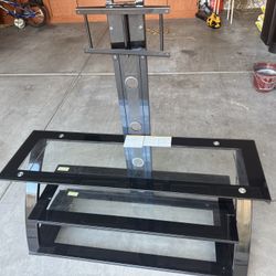 Swivel Mount Glass TV Stand for 60-inch TV