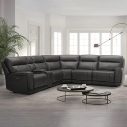 Lauretta 6 Pc Leather Power Reclining Sectional With Power HeadrestsLauretta 6 Pc Leather Power Reclining Sectional With Power Headrests