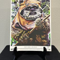 Star Wars Disney - Topps Living Set Fine Art Print 10”x14” Wicket Ewok Return Of The Jedi *SOLD OUT*