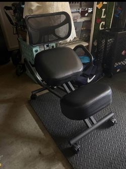Ergonomic Kneeling Chair for Home and Office, Height Adjustable Stool with Back Support, Brake Casters, Thick Cushions, Kneeling Chair for Desk to Rel
