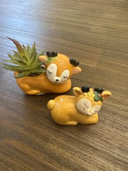 Mini Ceramic Deer Decor Set