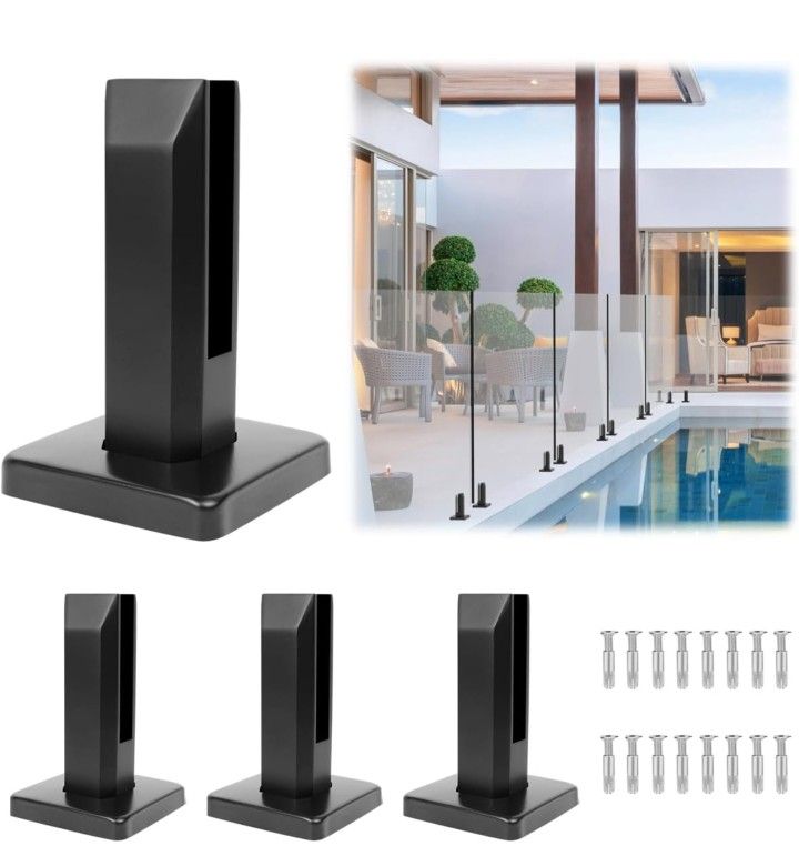 4 Pack LukLoy 304 Stainless Steel Square Glass Spigots Pool Fence Spigot