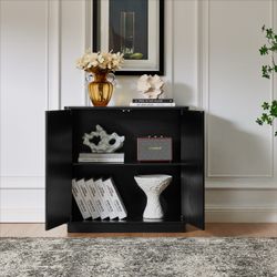 Floor-standing cabinet, sideboard, freestanding self-service locker, with an