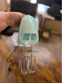 Hamilton Beach Hand Mixer with Attachments & Storage Case – Mint Color