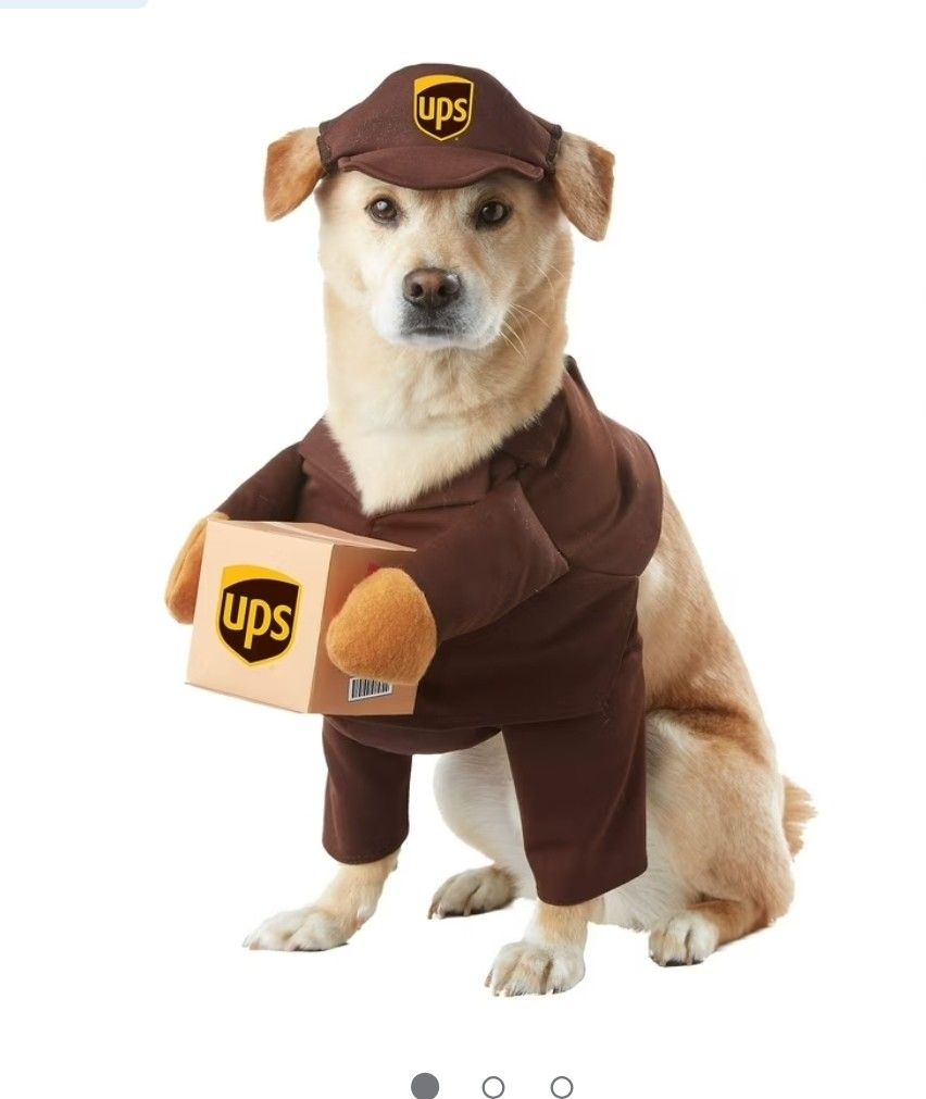 New! California Costumes Brown UPS Pal Dog Costume, size Medium