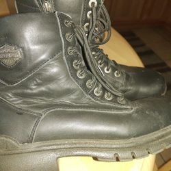 Harley Davidson Black Boots In Amazing Condition.