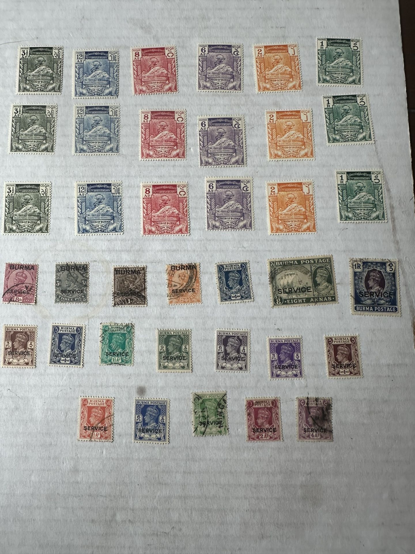 Burma Collection Of 38 Stamps