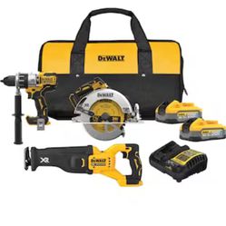 DEWALT XR POWERDETECT 3-Tool 20-volt max Brushless Power Tool Combo Kit with Soft Case 