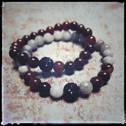 Bracelets for couples with agate stone.