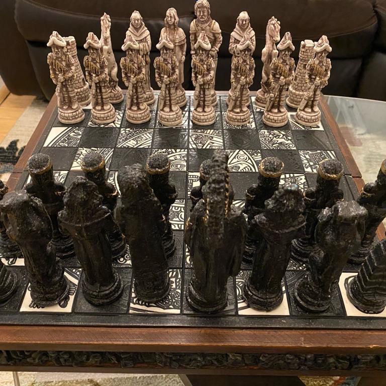 Large and Heavy Wooden Folding Chess Set