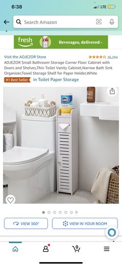 Small White Bathroom Corner Storage