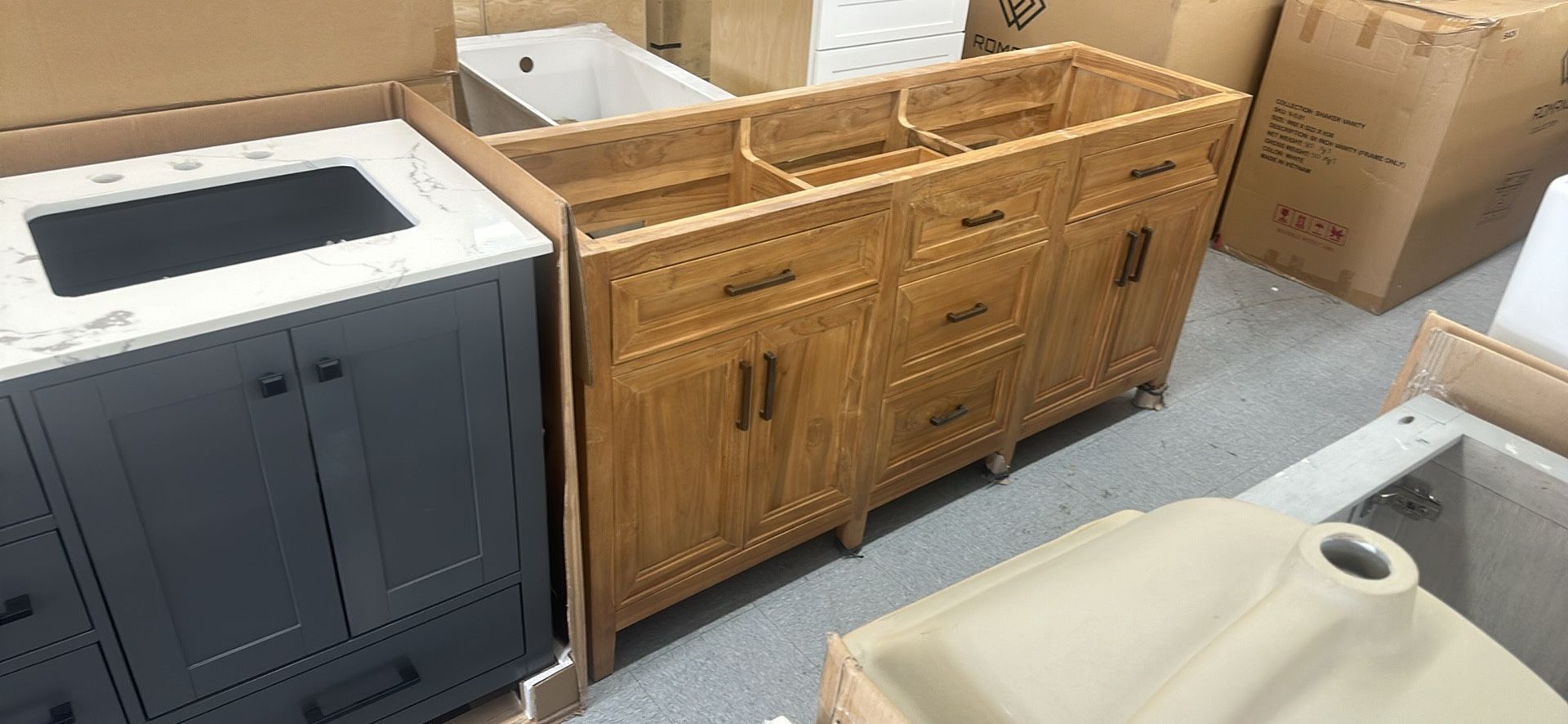Bathroom Vanities , Kitchen Cabinets, Bathtubs New In Stock SALE