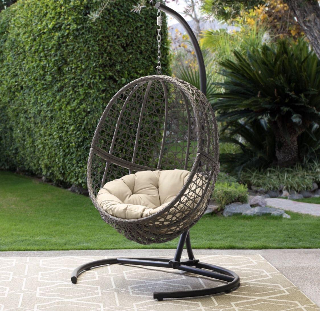 Hanging Egg Chair with Cushion and Stand