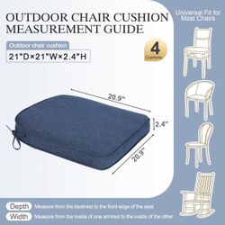 Different size different color Outdoor Dining Chair Cushion, Water Resistant Patio Seat Cushion Pads with Ties