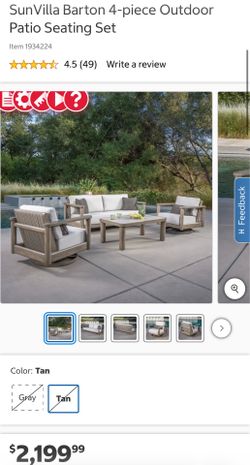 SunVilla Barton 4-piece Outdoor Patio Seating Set