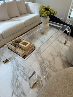 Glass/lucite Coffee Table