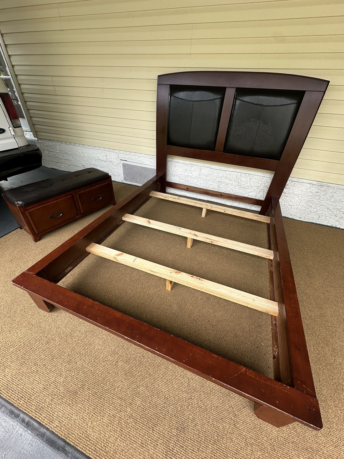 Queen Size Bed Frame With Storage/ Good Condition/